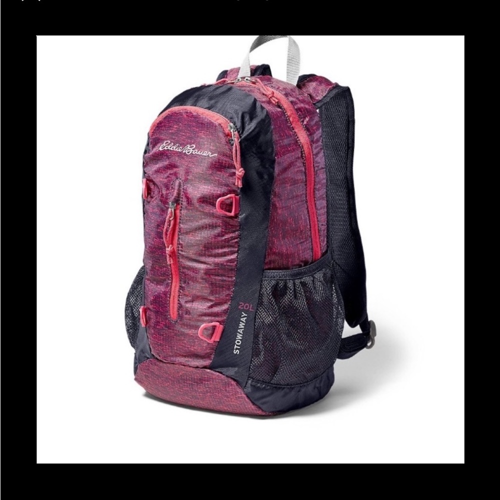 Eddie Bauer Stowaway Backpack in Pink and Black